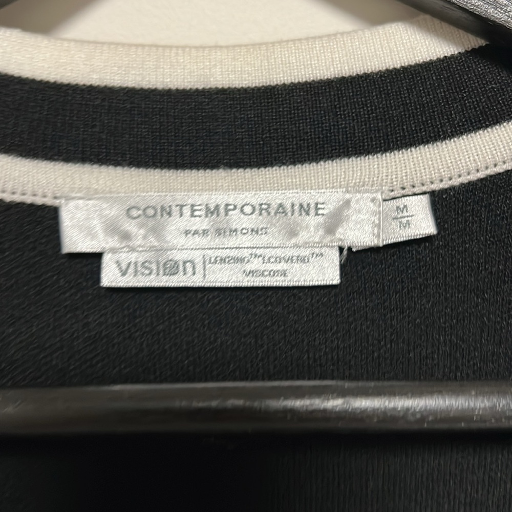 Simons contemporaine black white contrast cardigan sz m medium preloved - Picture 3 of 4